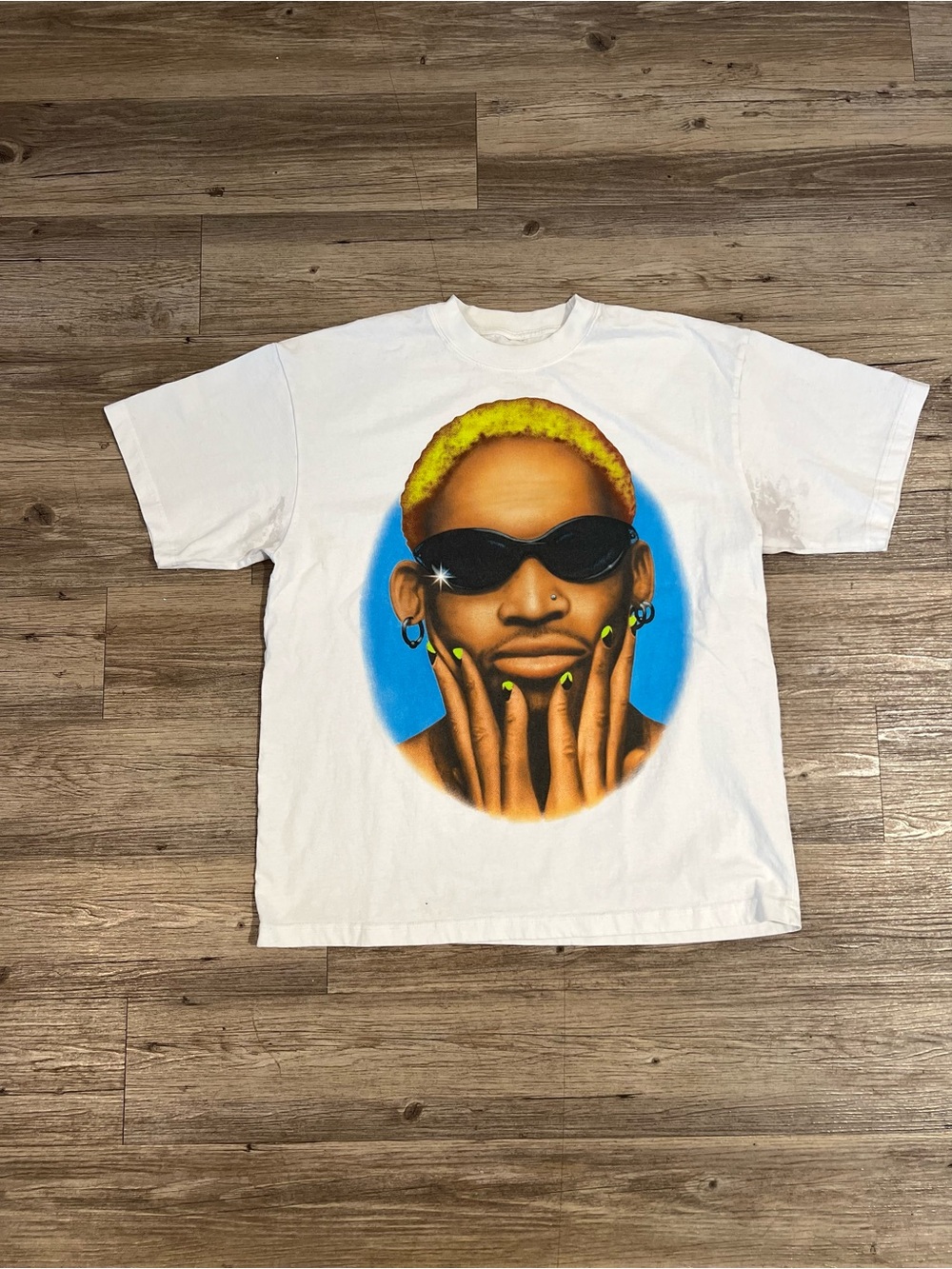 Dennis Rodman T Shirt SIZE Large Doble Side